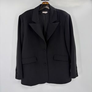 Good American Women’s Black Boyfriend Oversize Long Sleeve Blazer Sz Small